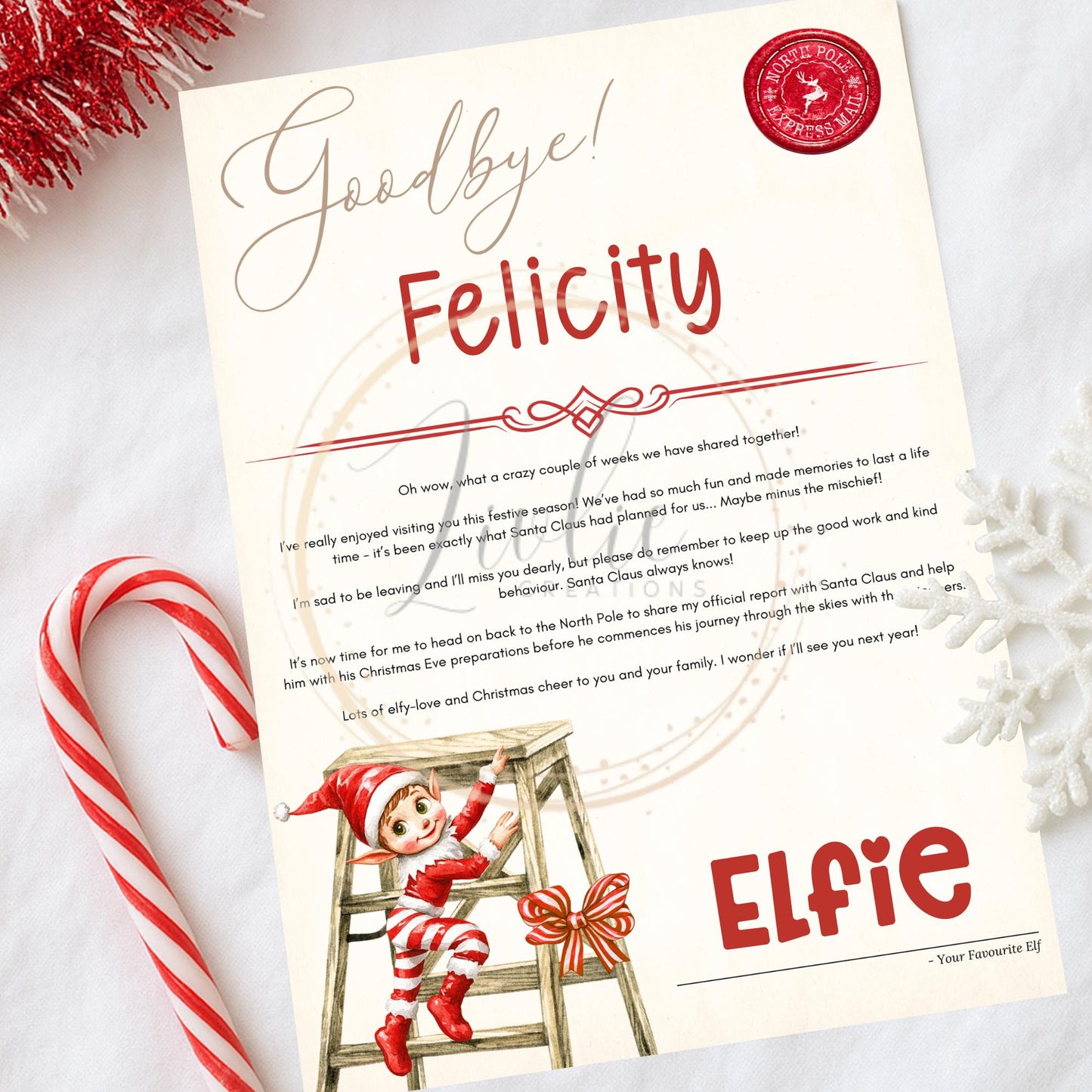 Personalised Christmas Elf Arrival & Goodbye Letter from North Pole