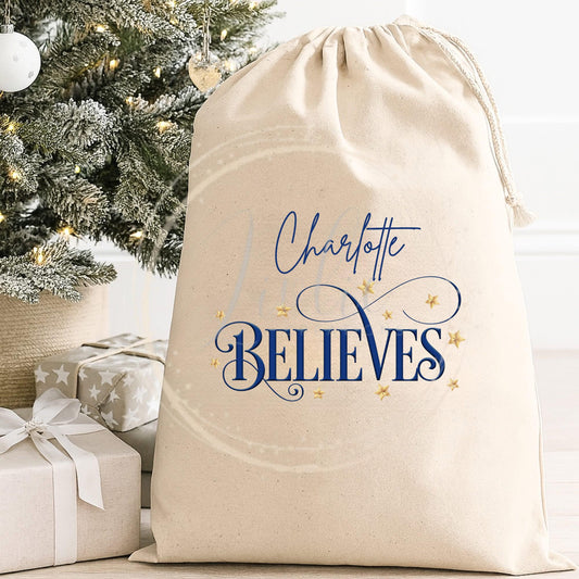 Personalised Believes Christmas Sack