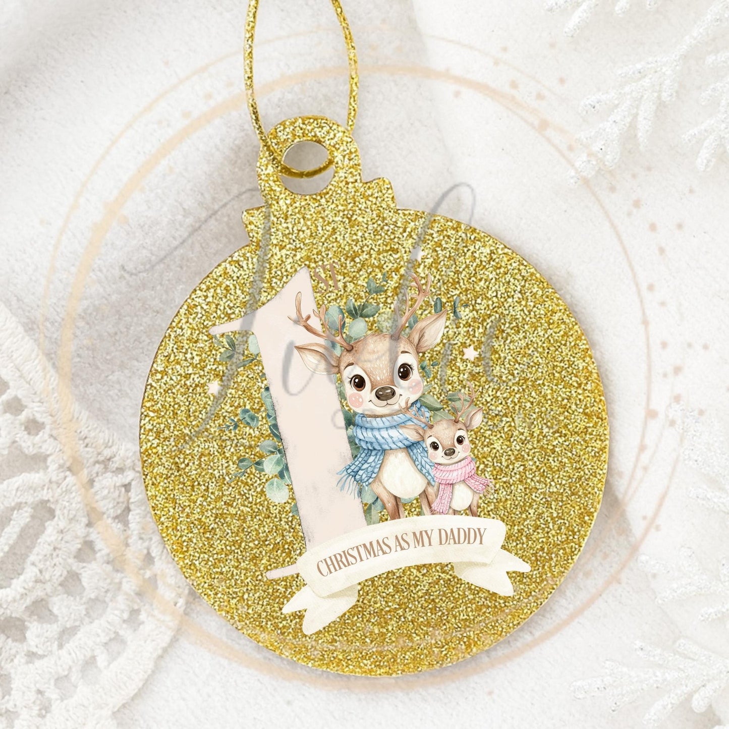First Christmas as your Daddy Reindeer Bauble