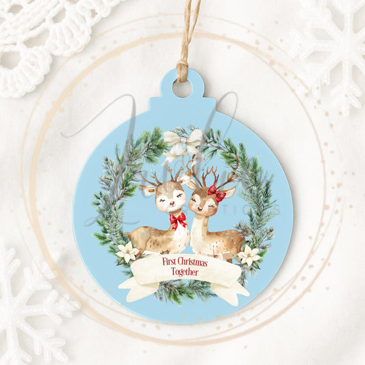 First Christmas Together Reindeer Bauble