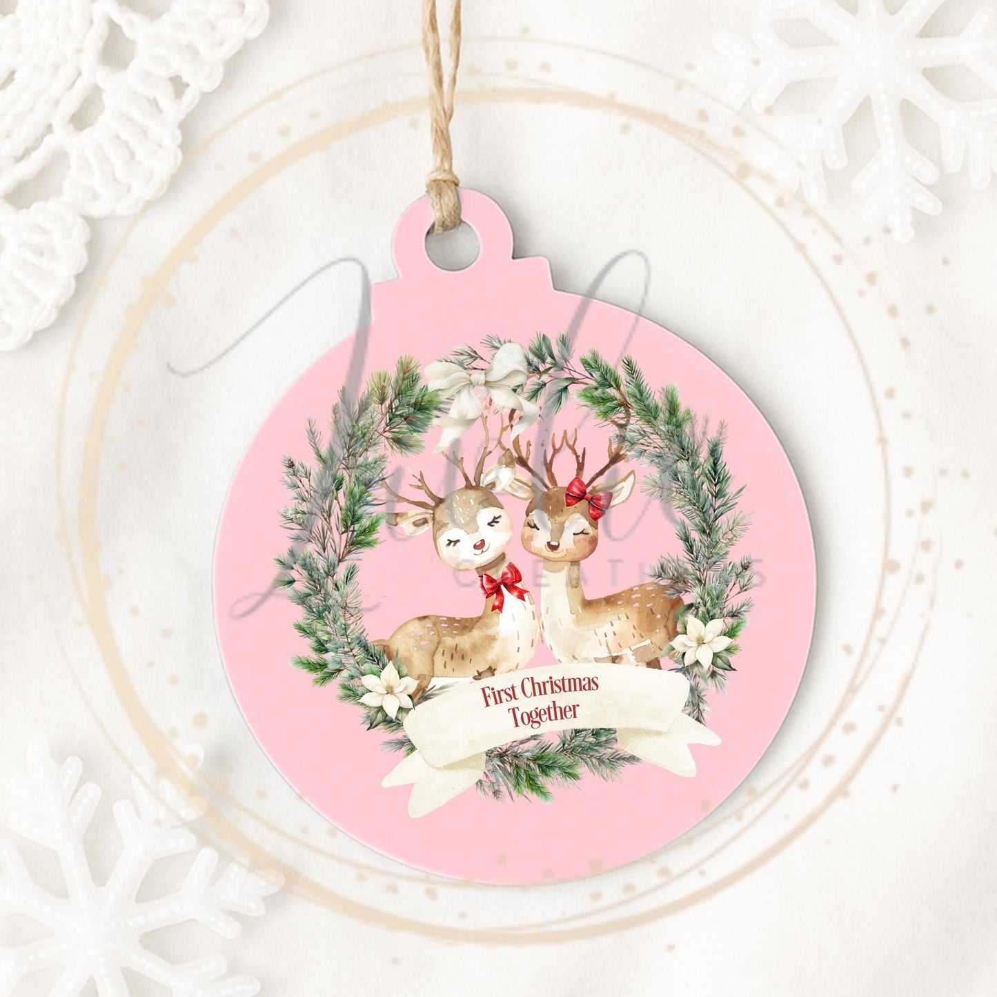 First Christmas Together Reindeer Bauble