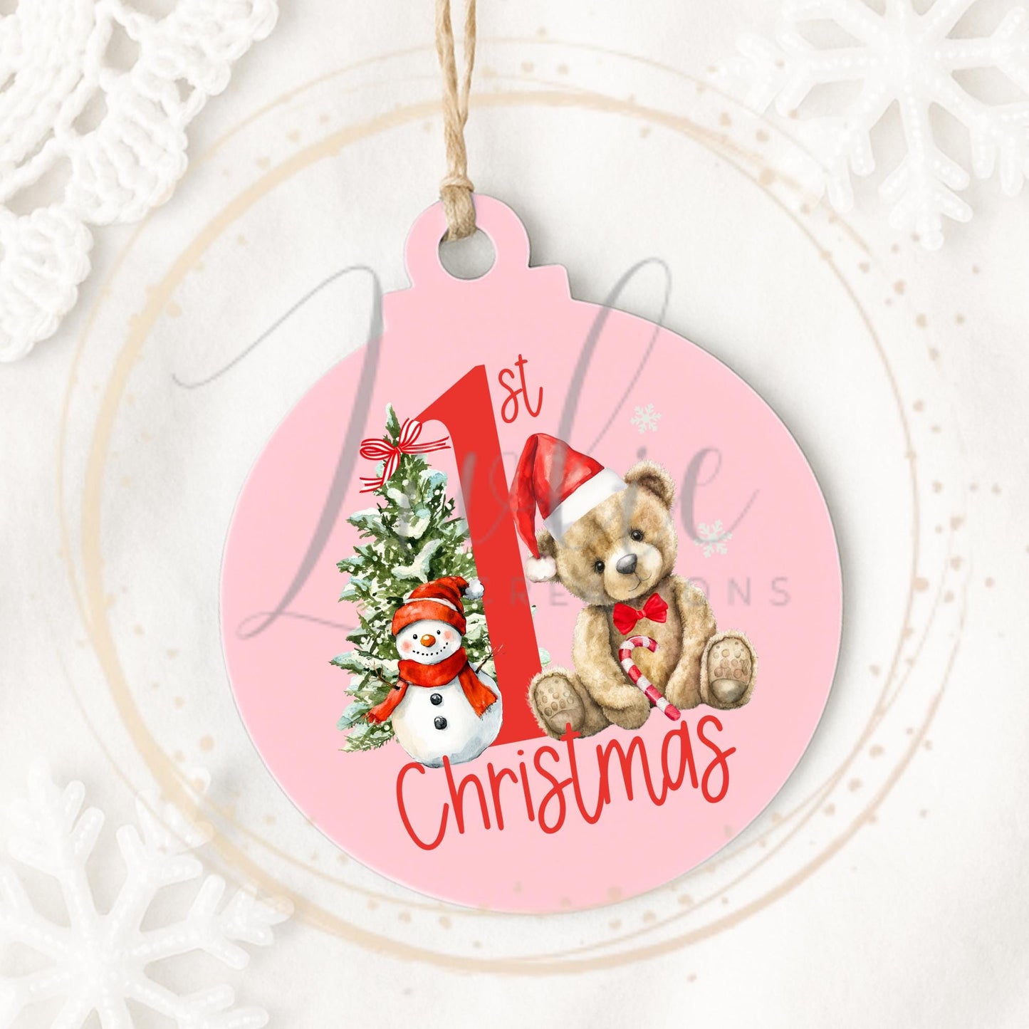 Baby's First Christmas Red Teddy Bear Bauble