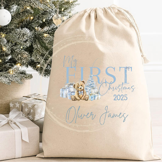 Personalised My First Christmas 2025 Santa Sack