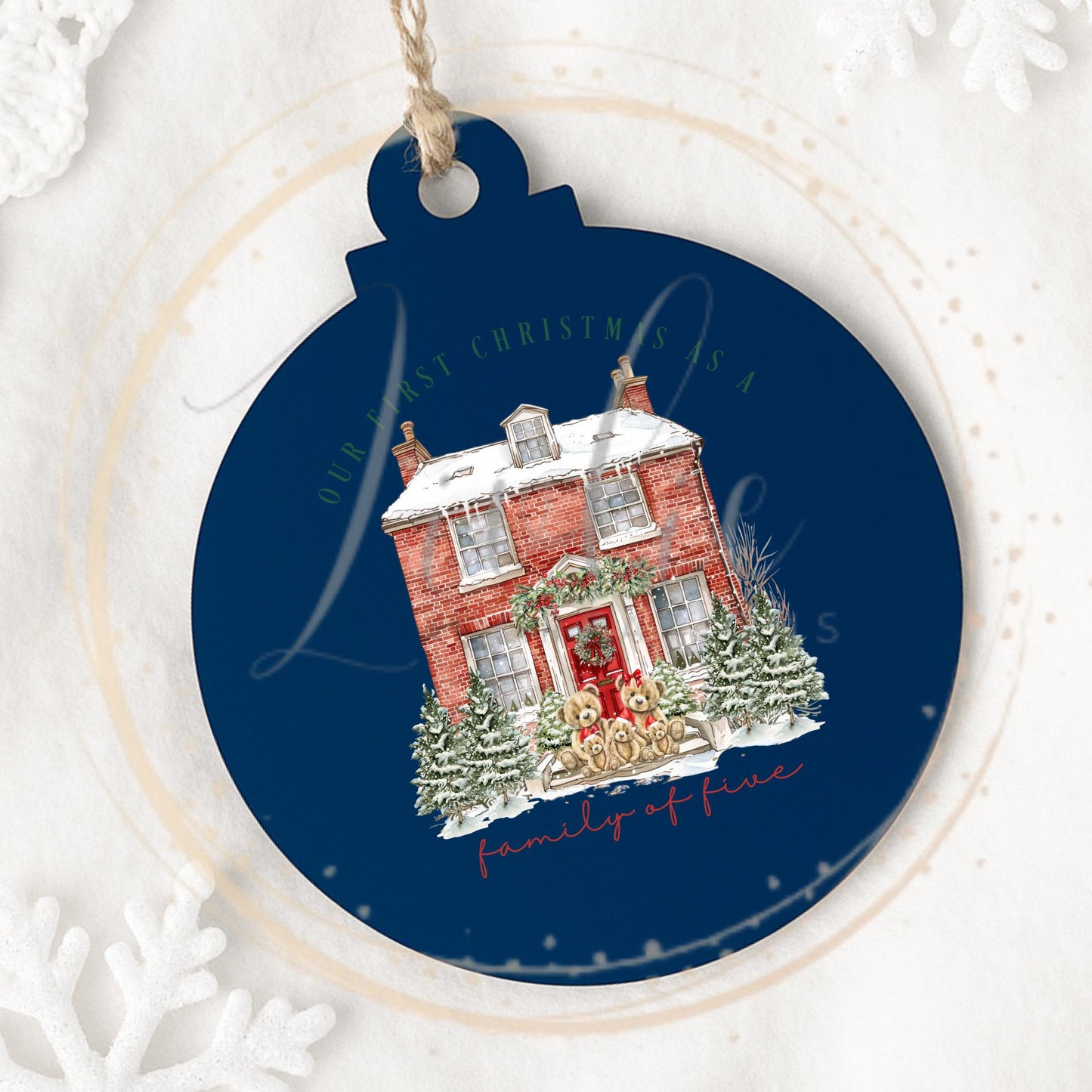 Personalised Family of 5 Christmas Bauble