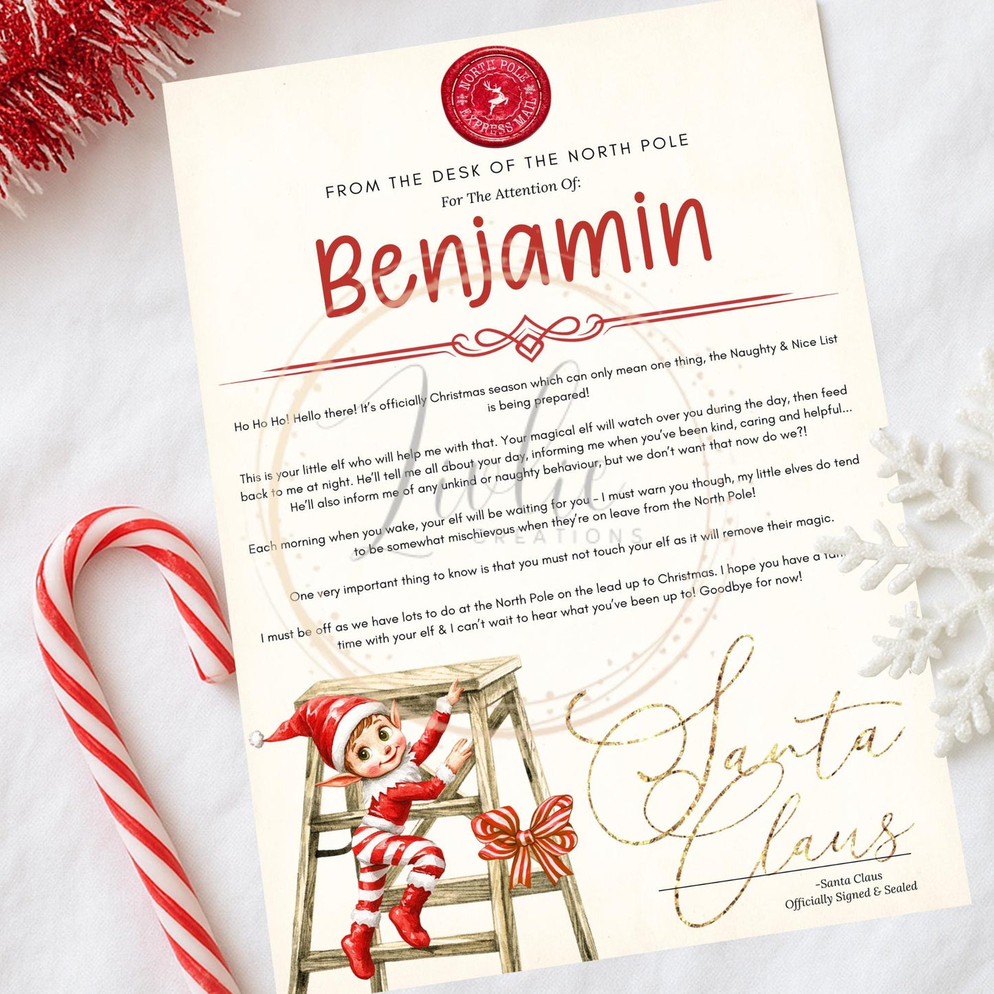 Personalised Christmas Elf Arrival & Goodbye Letter from North Pole