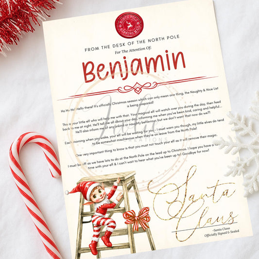 Personalised Christmas Elf Arrival & Goodbye Letter from North Pole