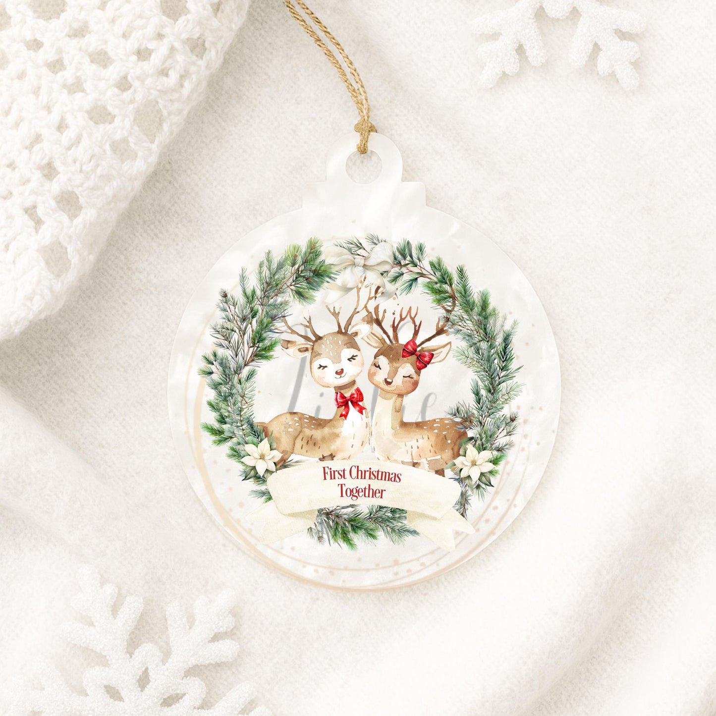 First Christmas Together Reindeer Bauble