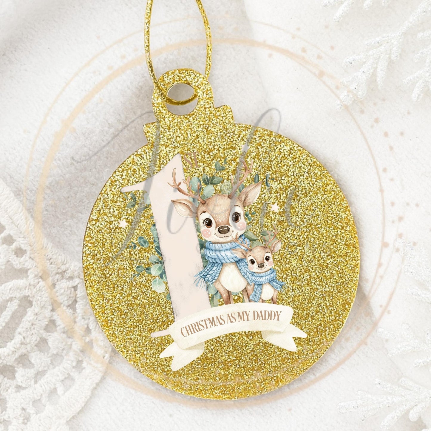 First Christmas as your Daddy Reindeer Bauble