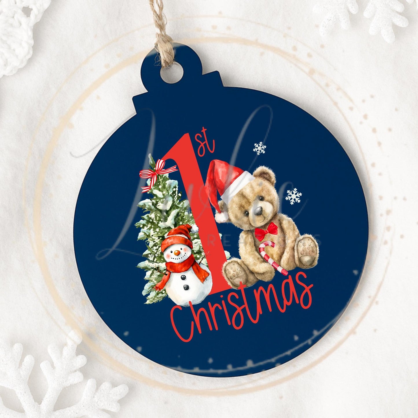 Baby's First Christmas Red Teddy Bear Bauble