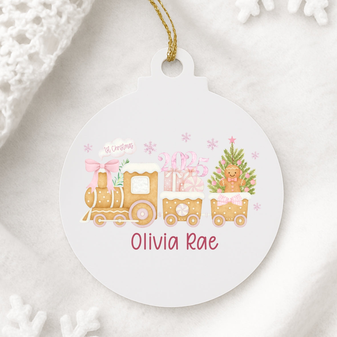Personalised First Christmas Train Bauble