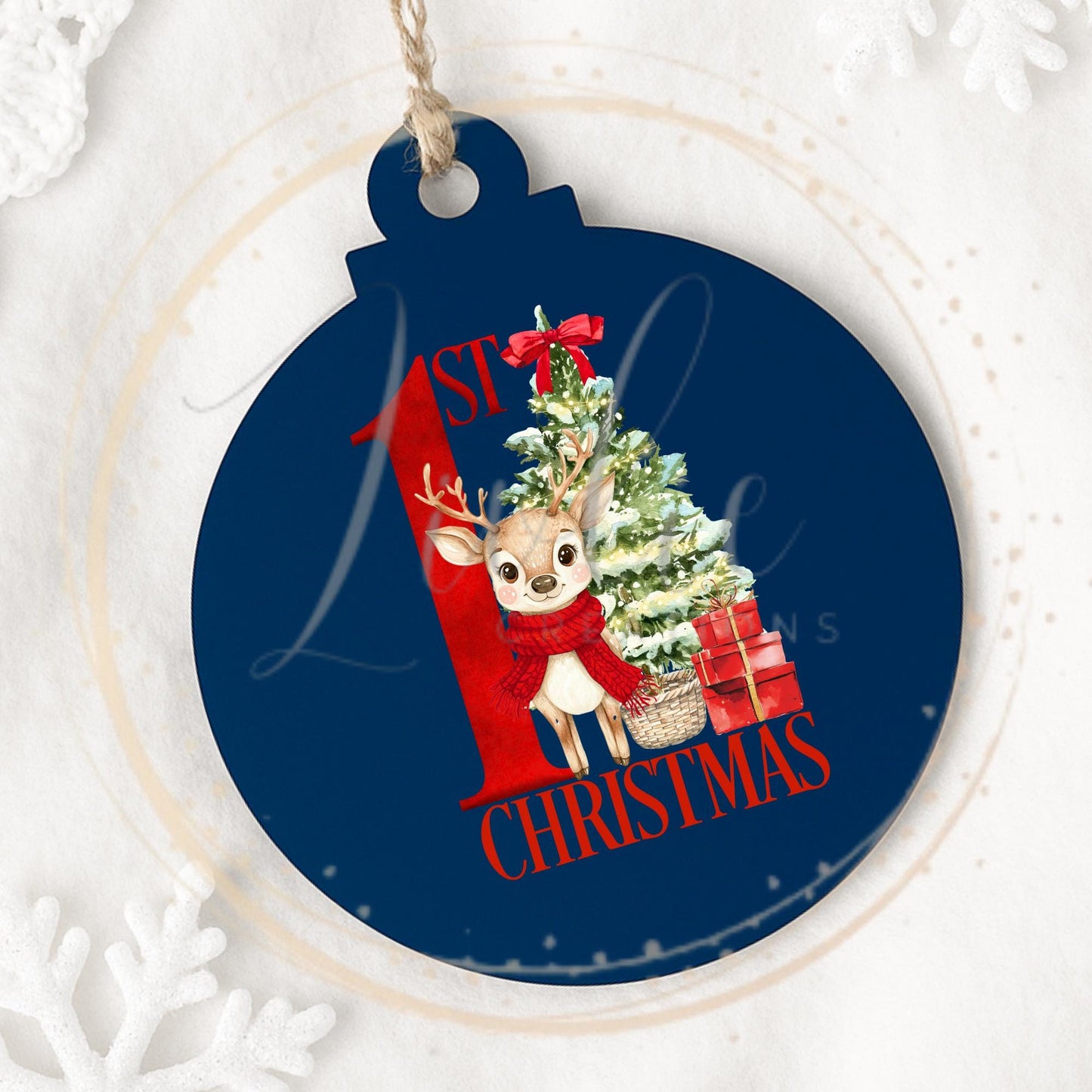 Baby's First Christmas Bauble Red Reindeer