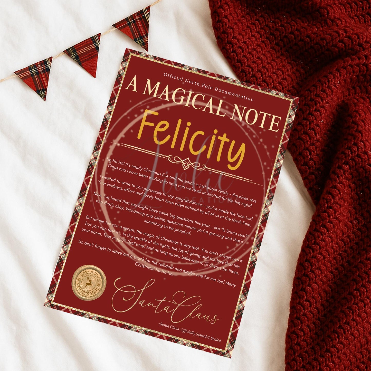 Personalised Santa Letter: Tartan Christmas Collection