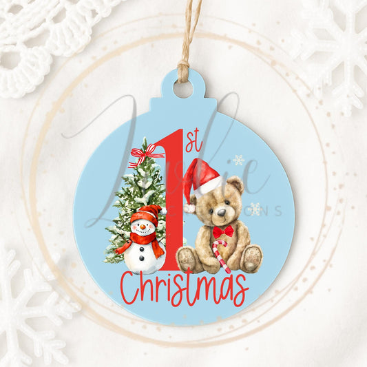 Baby's First Christmas Red Teddy Bear Bauble