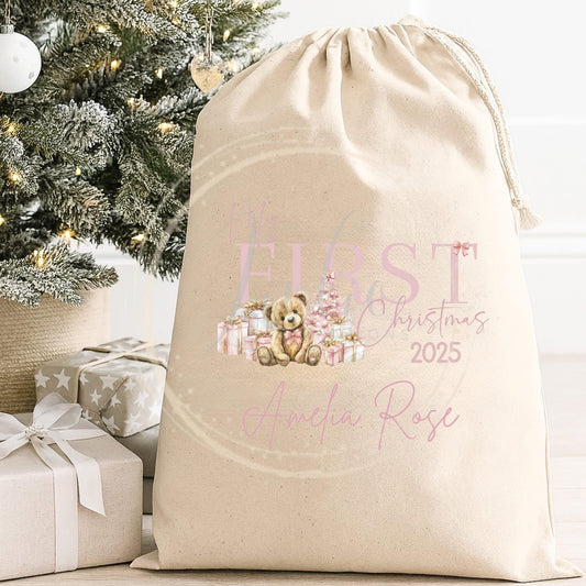 Personalised My First Christmas 2025 Santa Sack