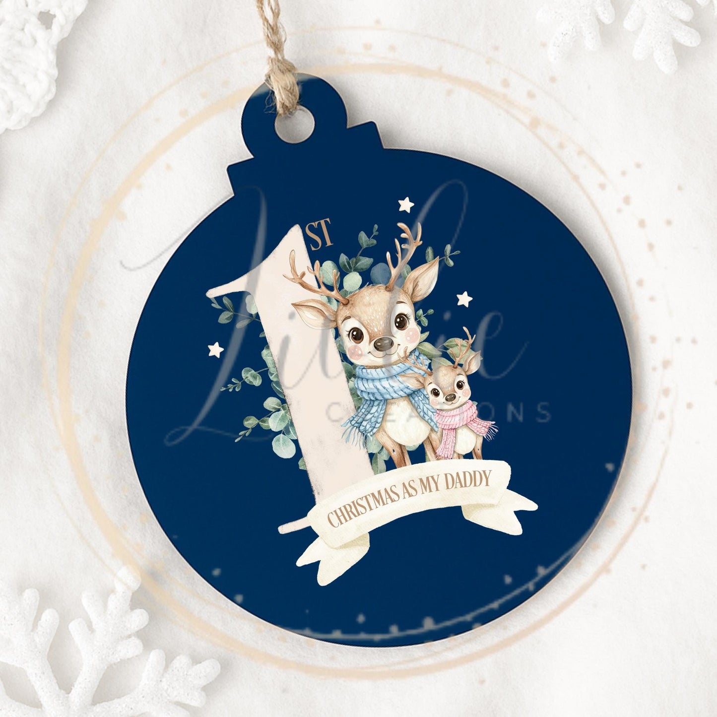 First Christmas as your Daddy Reindeer Bauble